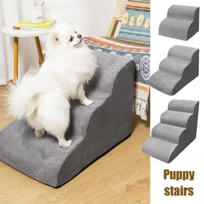 

Dog Pet Stairs Dog Ladder Non-Slip Bottom Foam Ladder Steps Pet Accessory For Sofa Bed Couch For Injured Puppy Kitten Dog Cats