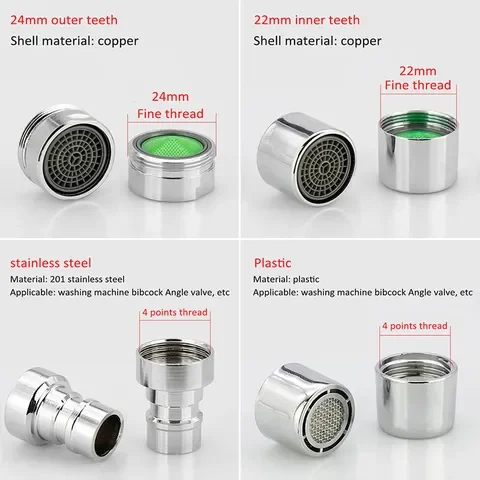 

1 Connector Faucet Pcs 22/24mm Shower Prevent The Splash Faucet Bubbler Water Saving Nozzle Faucet Aerator Spout Net