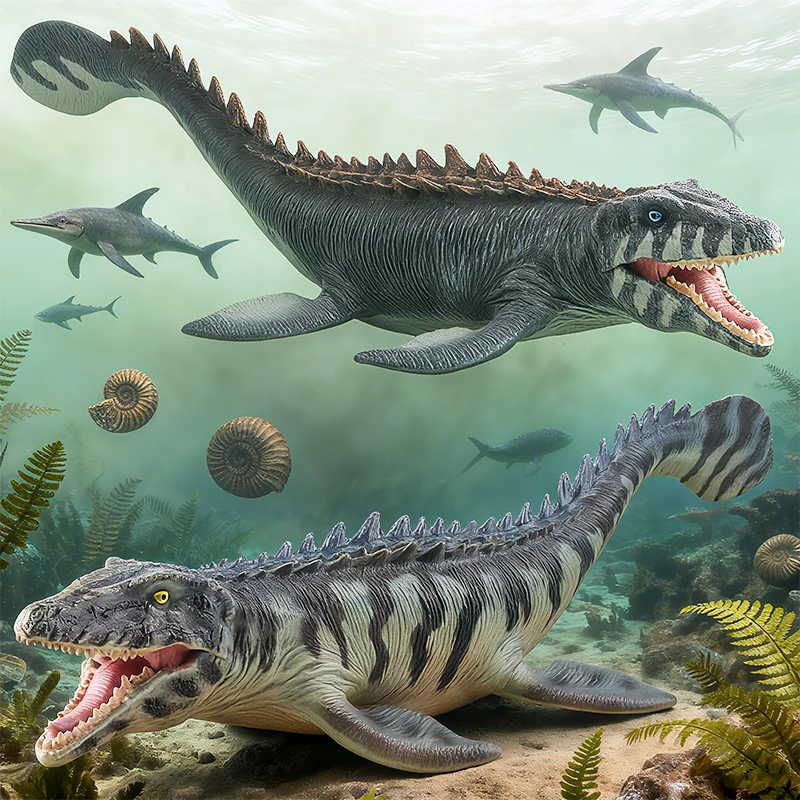 Oenux New Sealife Animals Model Prehistoric Mosasaurus