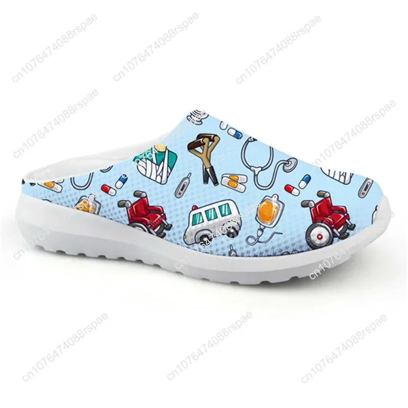 Women's Summer Slippers Hospital Nurse Printing Home Slipper Ladies Non-Slip Beach Sandals For Females Nursing Shoes