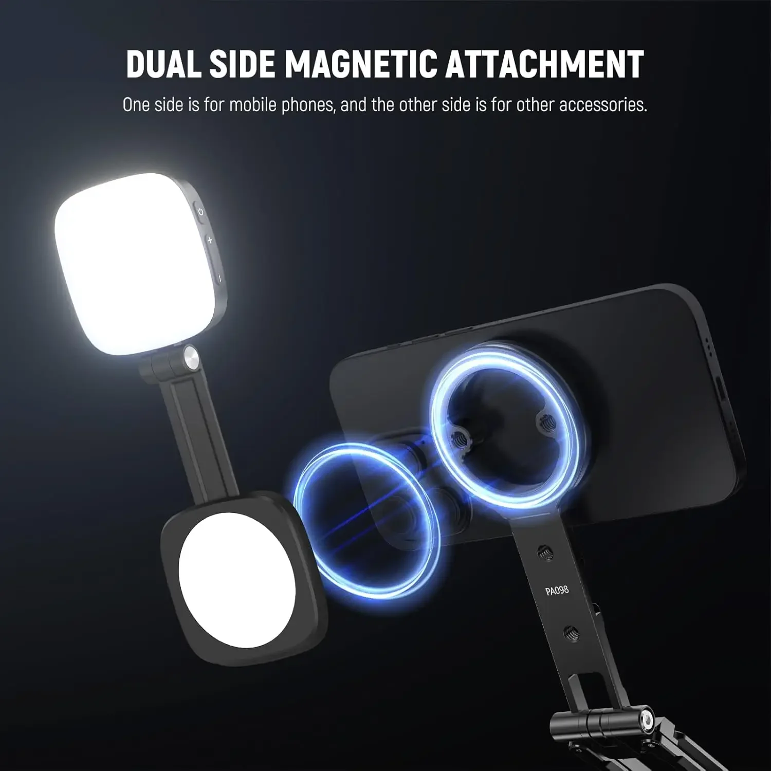 Dual Magnetic Phone Tripod Stand Metal Cell Mount Grip for MagSafe iPhone Samsun