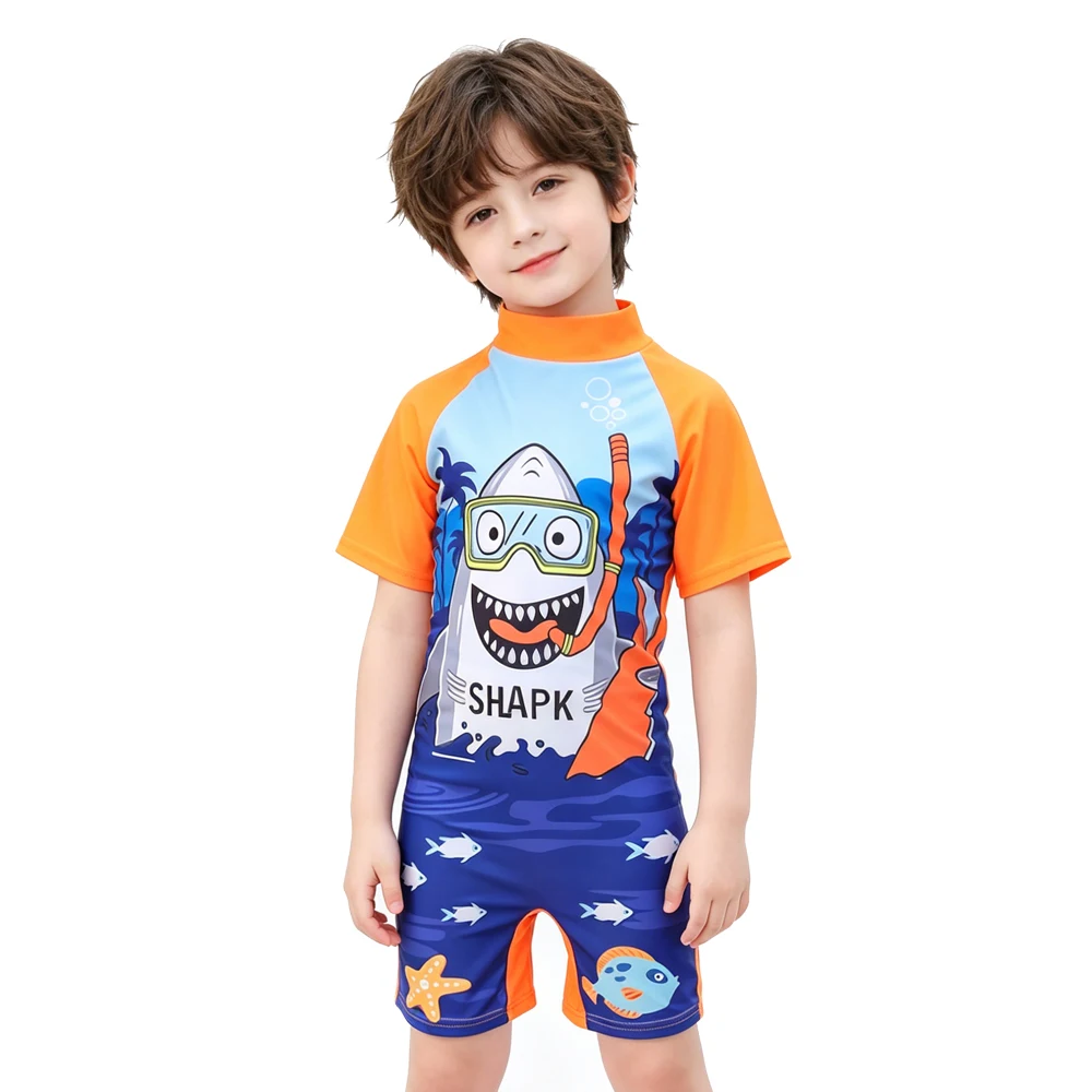 Children's Swimwear One-piece Swimsuit For Boys and Girls Little Kids Big Kids Sun Protection Hot Spring Unicorn Swimming Set - 5