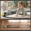 Retro Steam Train Track Toy Set with Smokes,Lights, Sound,Tracks,Electric Toy Train with Locomotive Engine,Cargo Cars and Tracks 6
