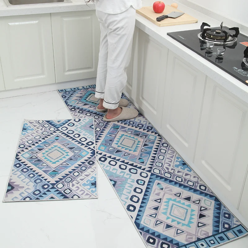 

Kitchen Carpets Non-Slip Absorbent Foot Mat Simple Modern Home Long Dirty Can Be Scrub Living Room Rug
