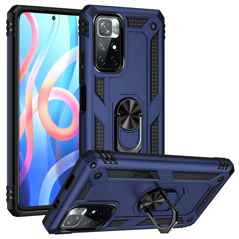 Durable Shockproof Armor Phone Case with Metal Ring Stand