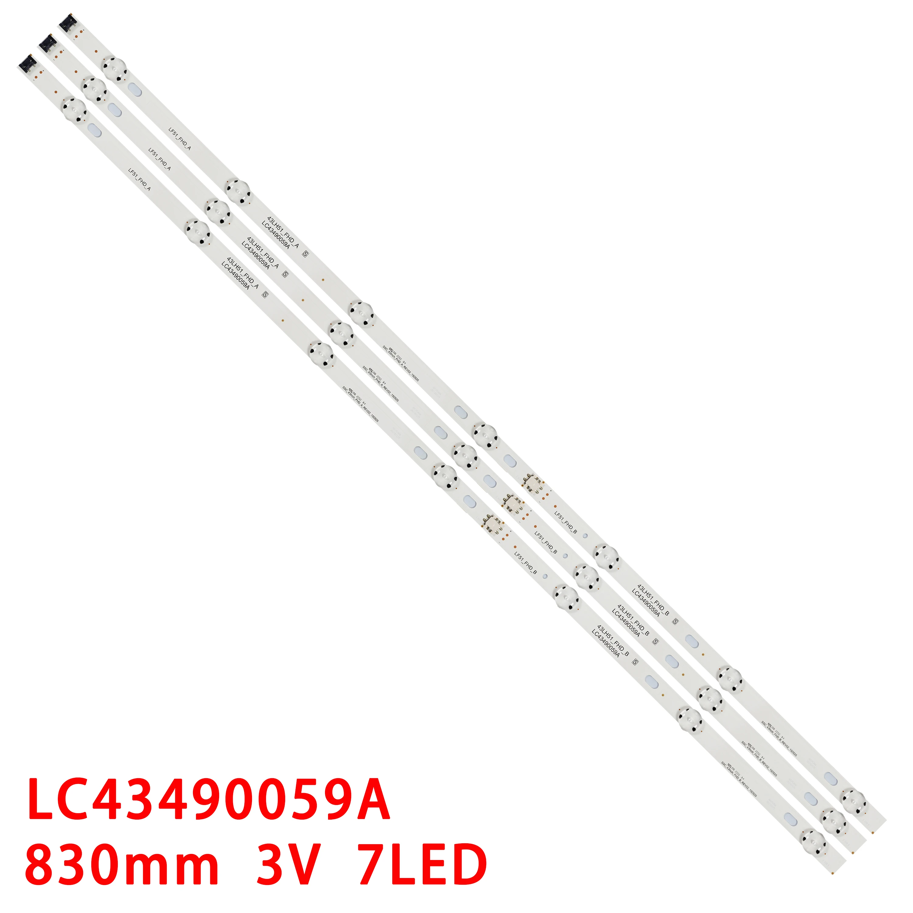LG LEDストリップ 43UJ6300等  7個3本タイプ New 3PCS 7LED 830mm LED strip for LG 43LJ5500 43UJ6300