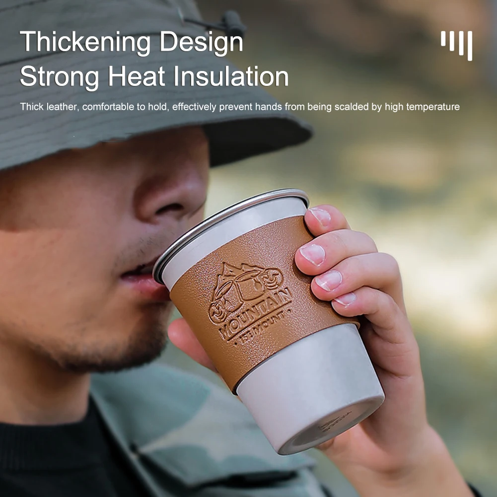 Description Picture 6 of itemPortable PU Leather Cup Sleeve Water Bottle Cover Non-slip Insulator Sleeve Glass Bottle Case Sport Camping Picnic Cup Holder