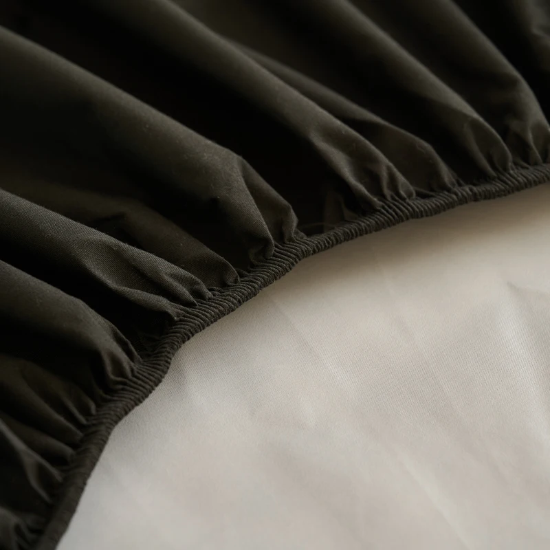 Waterproof Solid Color Fit Sheet Single Queen Size Fitted Sheet 137x193 160x200 Mattress Cover With Elastic Band Bed Cover 6