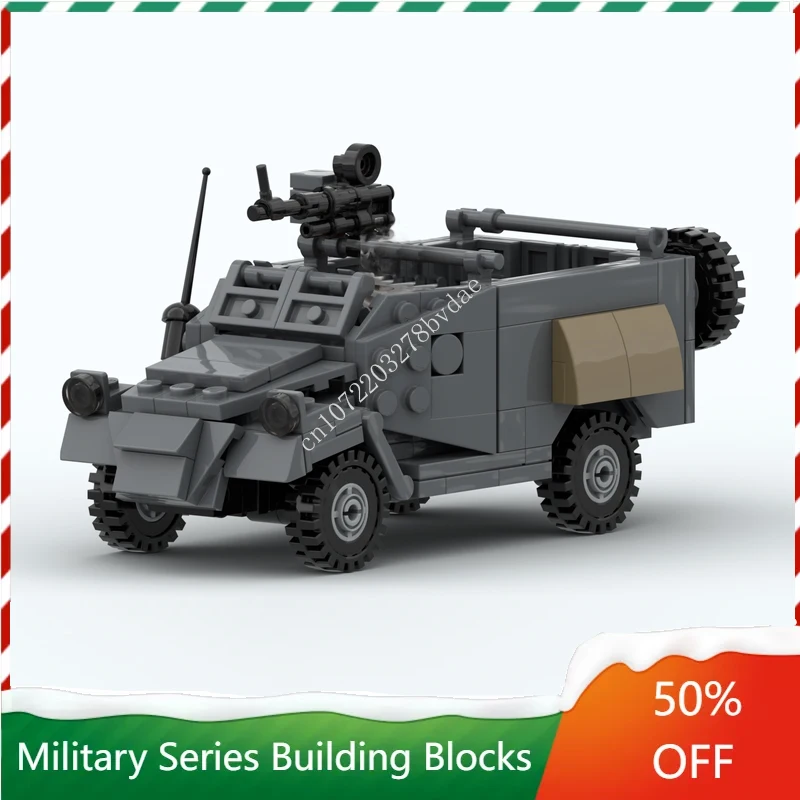 

Модель военного оружия MOC WW2, 236 шт., разведывательная модель автомобиля, строительные блоки, кирпичи, сборные игрушки «сделай сам», рождественские подарки