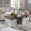 48" Lift Top Coffee Table, Farmhouse Cocktai with Sliding Groove Barn Door, Rustic Wood Center Table w/Double Storage Spaces 2