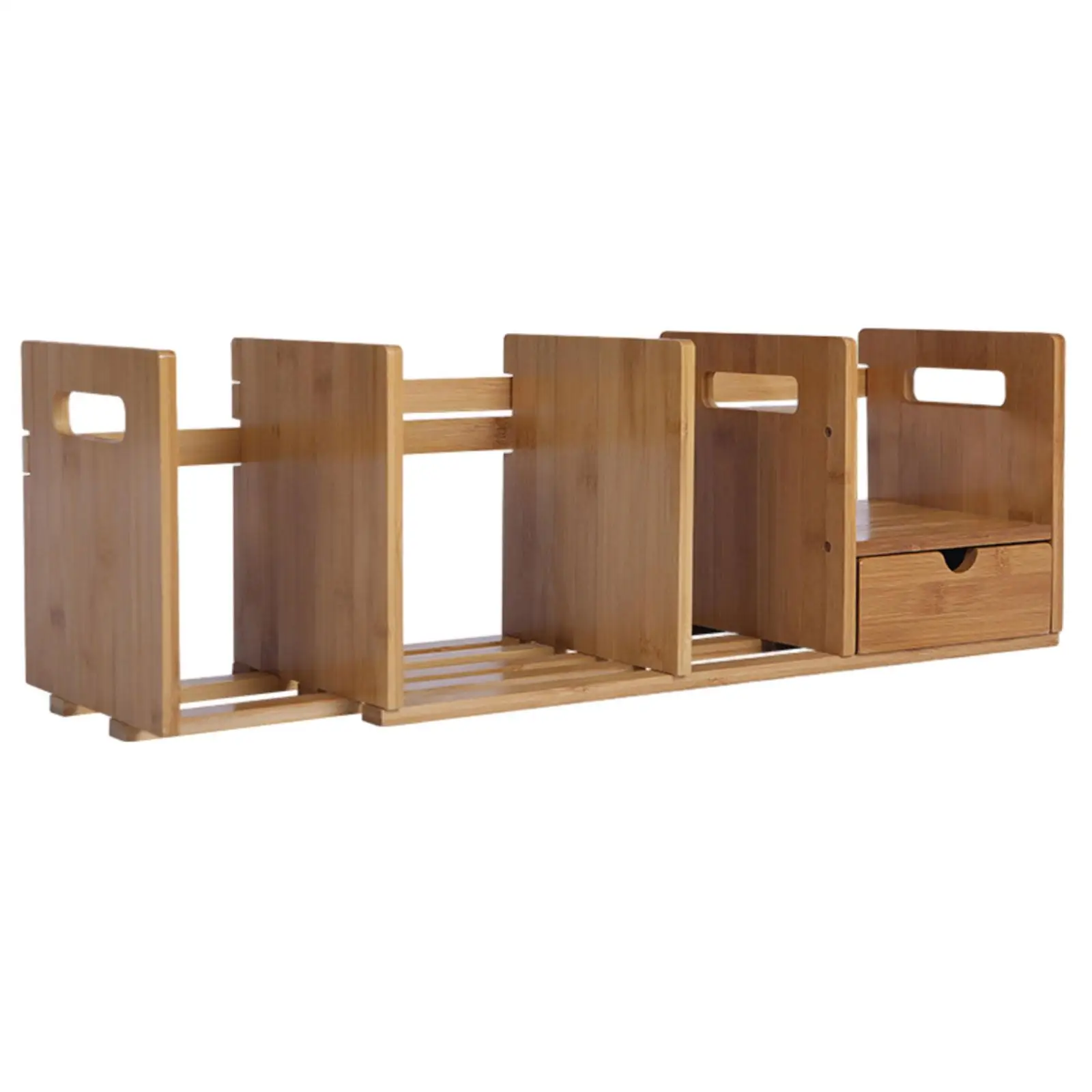 

Desktop Bookshelf Stand Expandable Office Supplies Organizer with Drawer Table Top Bookcase for Study Office Home Kitchen Garage