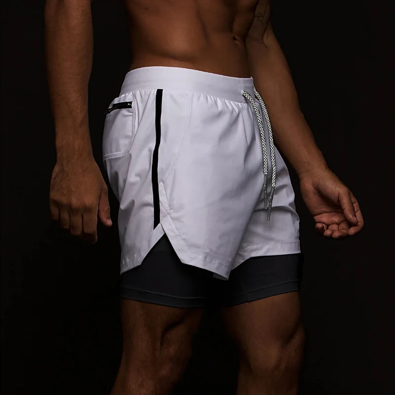 Men's Gym 2 in 1 Quick Dry Shorts Running Jogging Fitness Training Sweat Short Pants Bodybuilding Male Sports Workout Sweatpants 5