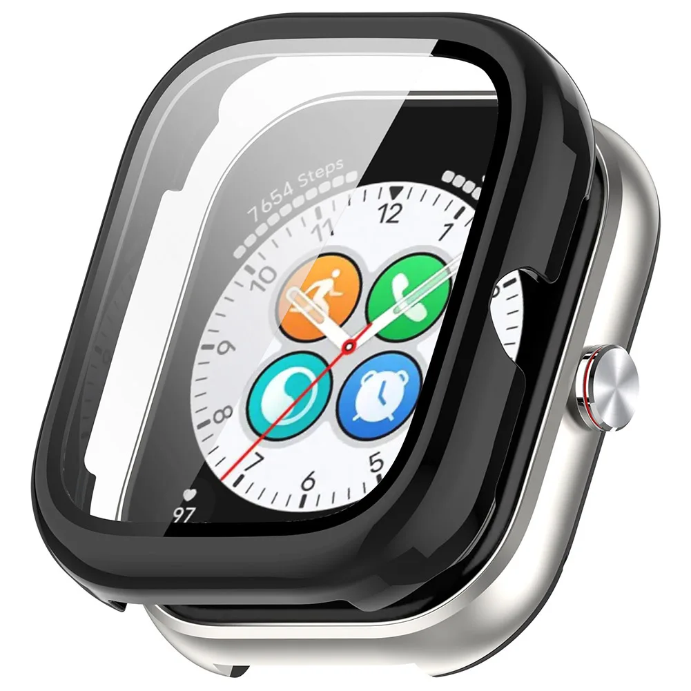 Durable PC Watch Case with Tempered Glass Protection and Dustproof Screen Protector