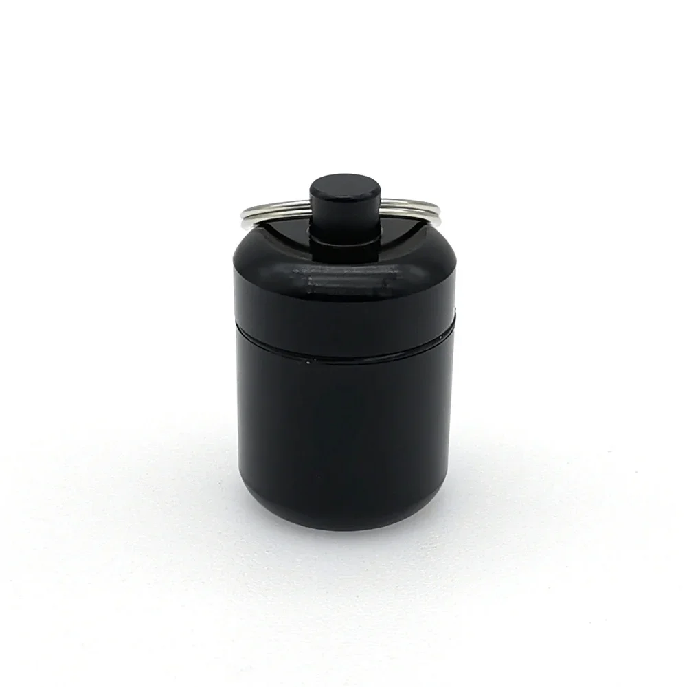 Compact Aluminum Keychain Pill Case and Earplug Holder