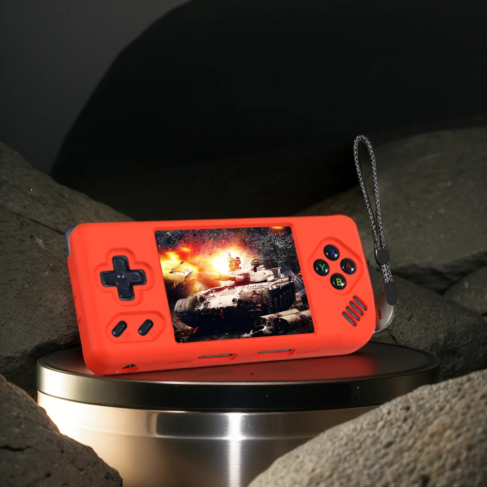 Silicone Full Body Soft Protector Case Anti-Scratch Protective Sleeve Skin Drop-Proof with Lanyard for ANBERNIC RG28XX 2.83inch