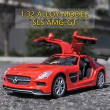 

1:32 SLS AMG-GT Alloy Sports Car Model Diecast Metal Vehicles Car Model High Simulation Sound and Light Collection Kids Toy Gift