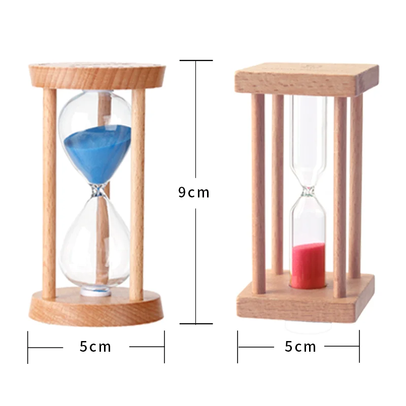 1 colorful sand timer, hourglass timer, 1-minute/3-minute/5-minute sand clock square and cylindrical hourglasses for game