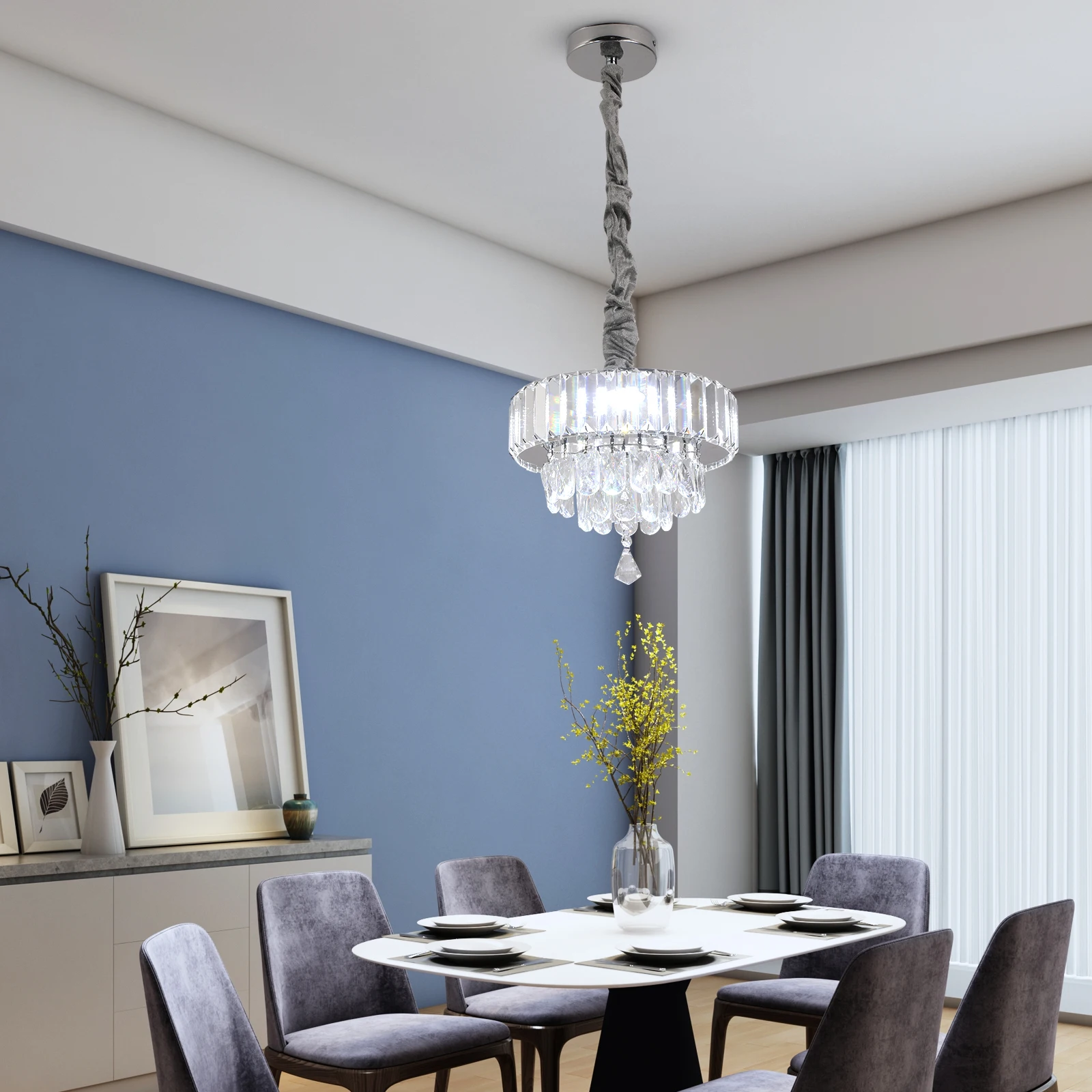 Description Picture 5 of itemModern Pendant Light Luxury Crystal Led Chandelier Kitchen Island Hanging Ceiling Lamp Living Dining Room Bedroom Home Decorate