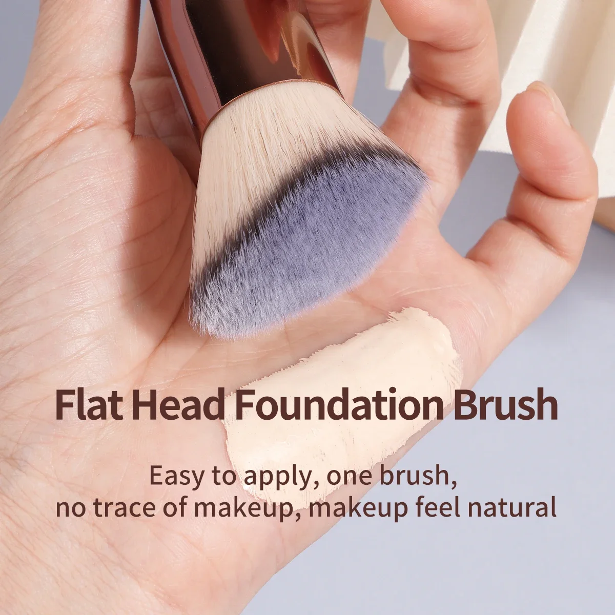 Makeup Brush Set 2PCS Foundation Flat Angled Kabuki Powder Blush Brush Liquid Soft Bristles Cosmetic Tools For