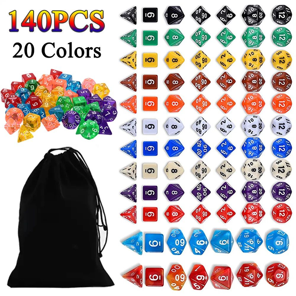 140/105/70Pcs DND Dice Set with Pouch Random Color Polyhedral Transparent Effect for DND RPG Role Playing Table Game Board Props 70x140cm shooting background board pvc matte board photography background cloth solid color shooting props orange