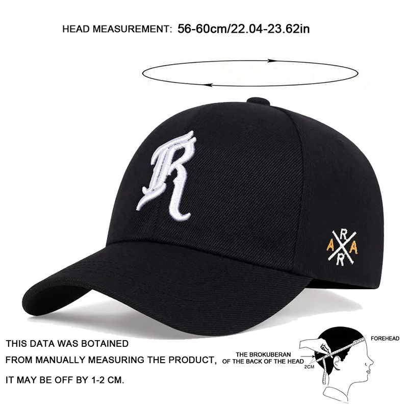 Unisex R Brief Stickerei Baseball Caps Frühling und Herbst Outdoor Einstellbare Casual Hüte Hip Hop Hut Sonnenschutz Hut Sport Kappe – Detail 9