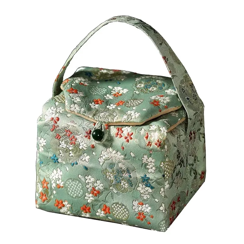 Handmade retro tea cup bag, master cup, single cup bag, storage bag, small cloth bag, handbag, thickened cloth bag, storage bag