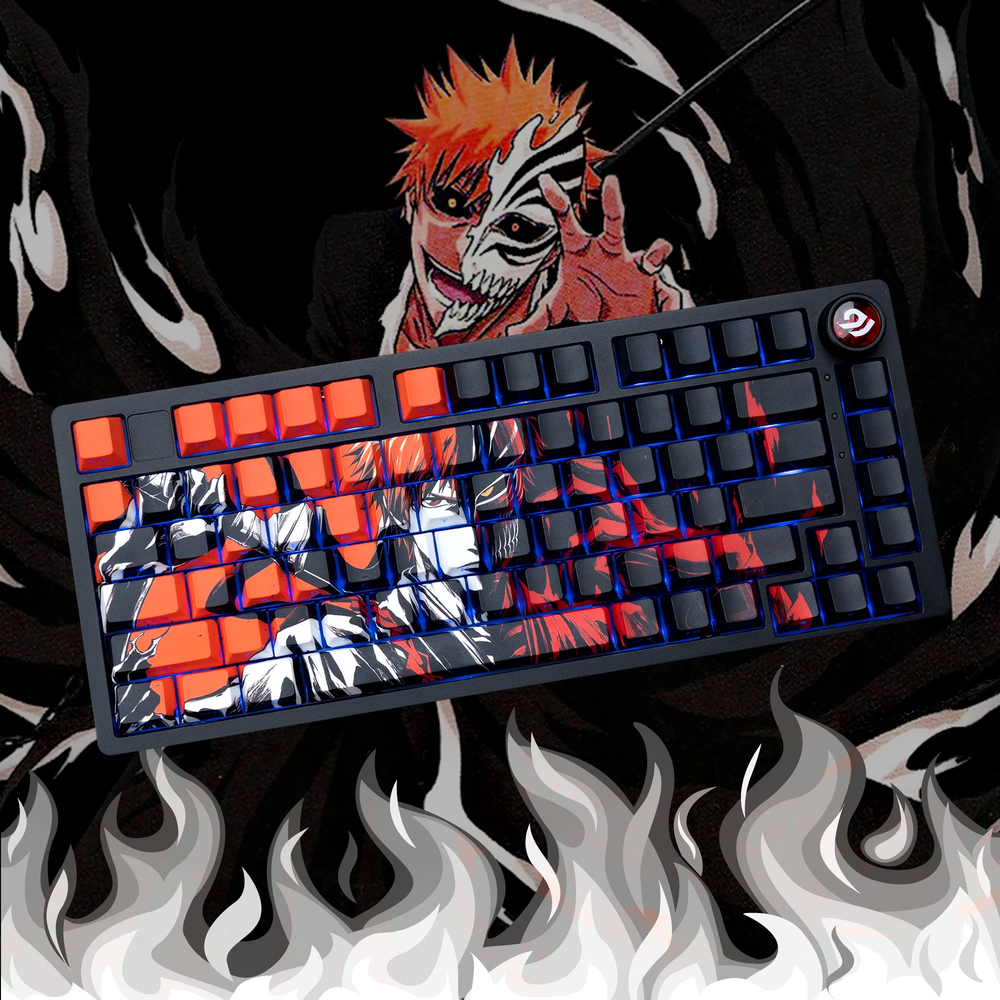 XVX Kurosaki Japanese Anime Keycaps Side Print Shine Though