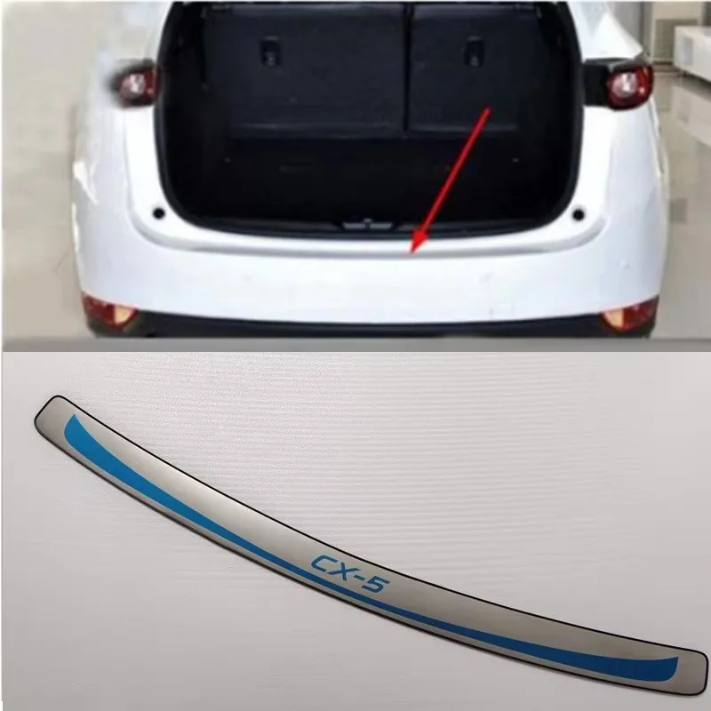 Chrome Stainless Steel Rear Trunk Molding Cover Trim For Mazda CX-5 2017–2019