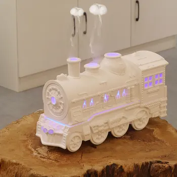 300ml Retro Train Humidifier with Light Essential Oil Diffuser Remote Control Magic Train Humidifier for Bedroom Living Room 1