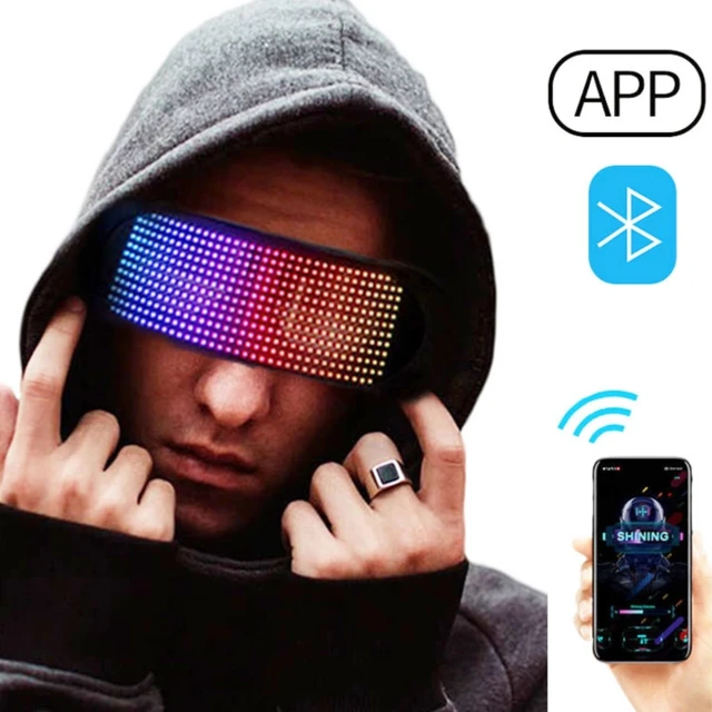 Gafas LED Bluetooth personalizables para raves, festivales, diversión,  fiestas, deportes, Luz azul jinwen gafas de sol bluetooth