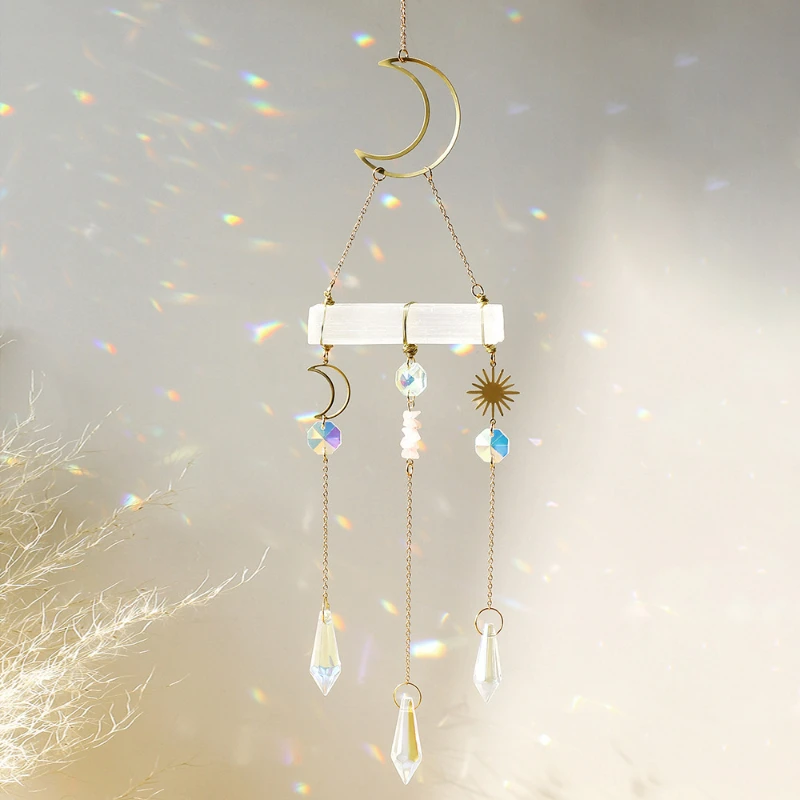 

Хрустальная подвеска, металлический ручной подарок, украшение для гостиной, Хрустальная подвеска «Ловец Солнца», декор для комнаты, настенное украшение