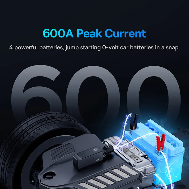 Car Jump Starter 600A 6000mAh 12V Car Battery Charger Emergency Power Bank Booster
