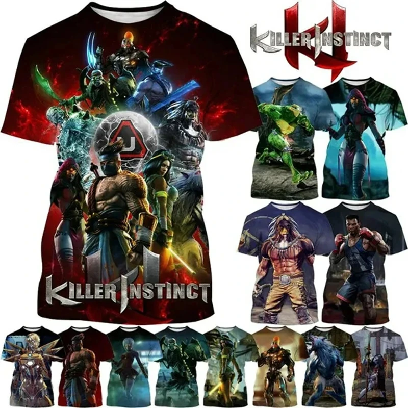

Футболки с принтом игры Killer Instinct для мужчин и женщин, модные индивидуальные футболки с 3D-принтом, Повседневная футболка с круглым вырезом и короткими рукавами, одежда