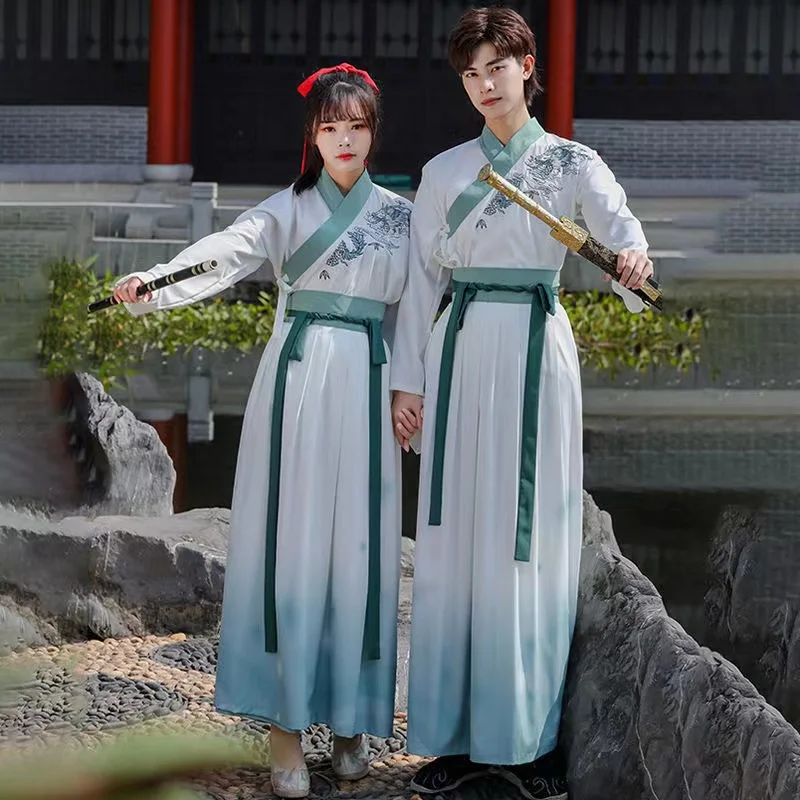 Men and Women's Hanfu Ancient Traditional Chinese Song Dynasty Clothing Chivalrous Immortal Swordsman Cosplay Costume Set Large myanmar laos yellow jade large nine dragons seal the first emperor of ancient china qin dynasty signet national assembly seal