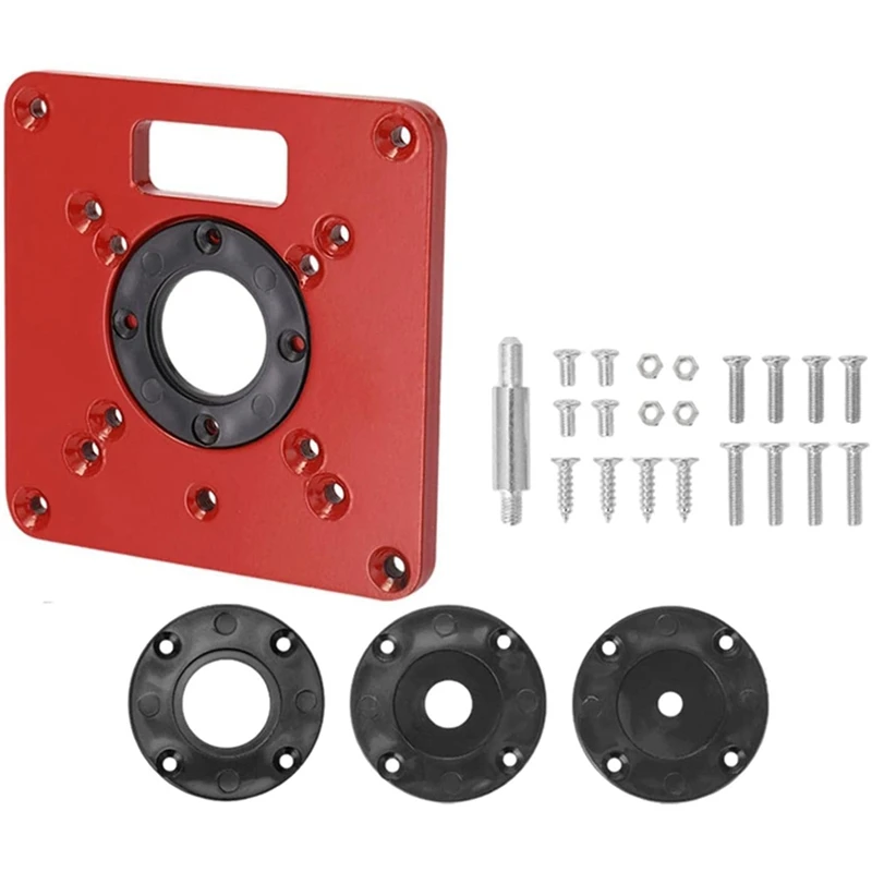 Router Table Insert Plate With 4 Rings Wood Router Engraving Machine Trimming Machine Flip Board For DIY Kit Woodworking woodtech multi boring machine Woodworking Machinery