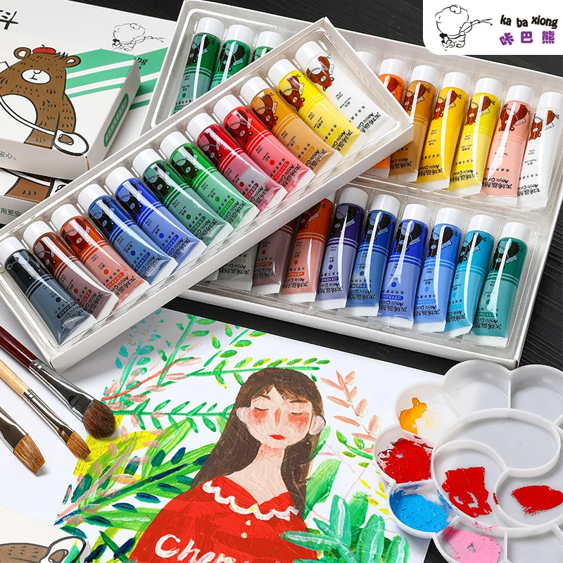 Acrylic Paint Set 12ML 12/18/25/36 Color Beginner Set Diy Hand-Painted Wall  Painting Art Supplies for Kids Adults Painting - AliExpress