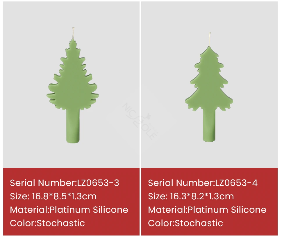 Description Picture 5 of itemBoowan Nicole Layered Christmas Tree Canddle Silicone Mold DIY Christmas Home Decor Mold for Scented Candles Soap Cookies Making