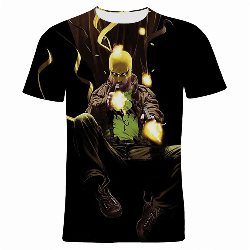 Iron Fist Marvel Men T Shirt Summer Fashion Short Sleeve Children