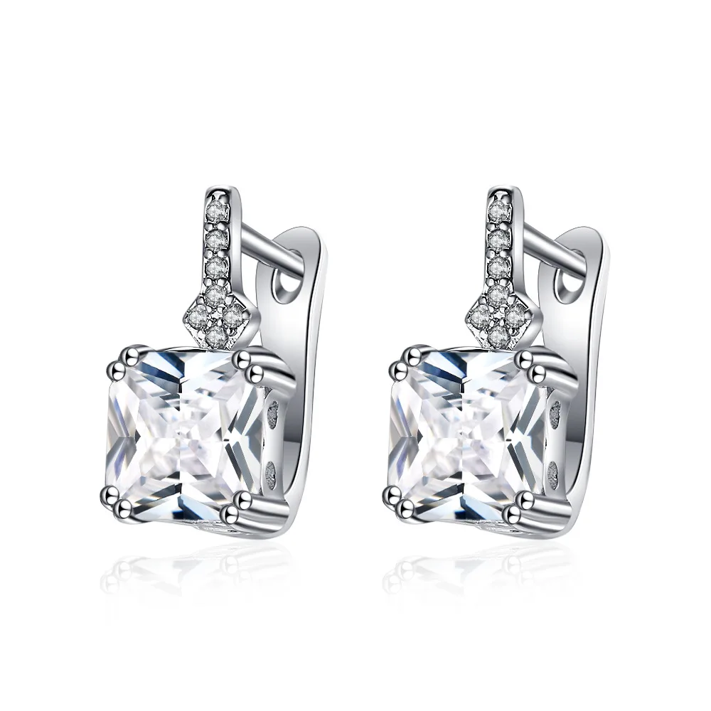 Elegant Tibetan silver cubic zirconia earrings for women, stylish stud design perfect for everyday wear and special occasions