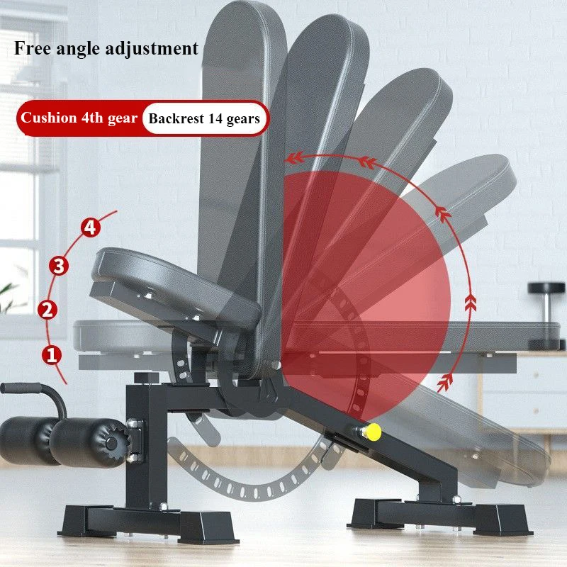 Gym Commercial Adjustable Weightlifting Supine Board, Smith Machine Partner, Portable Fitness Chair
