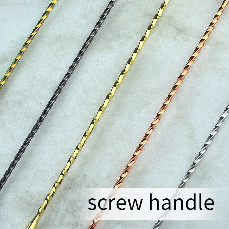 Cocktail Spoon 20/30/40cm Stainless Steel Stir Bar Spoon Mixing Ounces Spiral Pattern Bartender Tools Teadrop Bar Tool