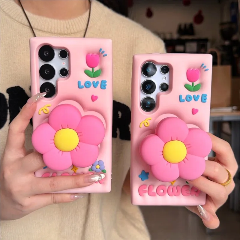 Charming 3D Flower Silicone Shockproof Phone Case