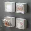 Wall Mounted Cotton Pad Storage Boxes Dustproof Waterproof Bathroom Organizer For Cotton Swabs Makeup Cosmetics Jewelry Holder 2