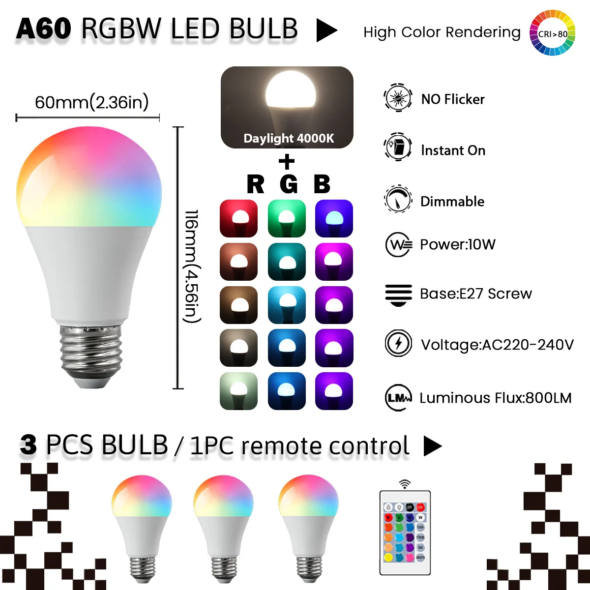 3 قطعة E27 10 واط 15 واط 20 واط 16 ألوان الإضاءة مفتاح التحكم عن بعد E27 RGB لمبة LED متعدد الألوان لمبة 220 فولت عكس الضوء الذكية مصباح لتهيئة الجو