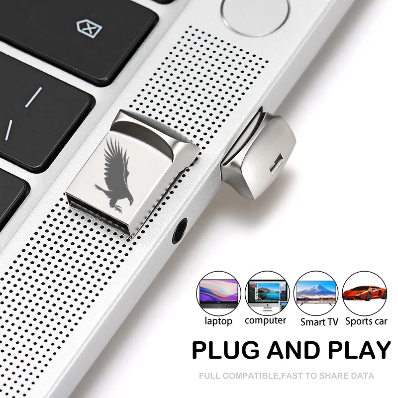 JASTER Mini Metal USB 2.0 Flash Drive 64GB Creative Business Gifts Memory Stick 32GB High speed Pen Drive Silver Storage Devices