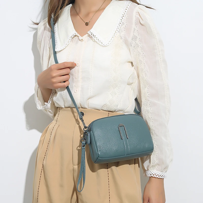 Bolso De Hombro De Viaje Para Hombre, Bolso Para Teléfono, Funda Con Cubierta Para Teléfono, Cinturón De Cuero, Bolsa De Cintura, Bolso De Mensajero Pequeño Compra Barata En