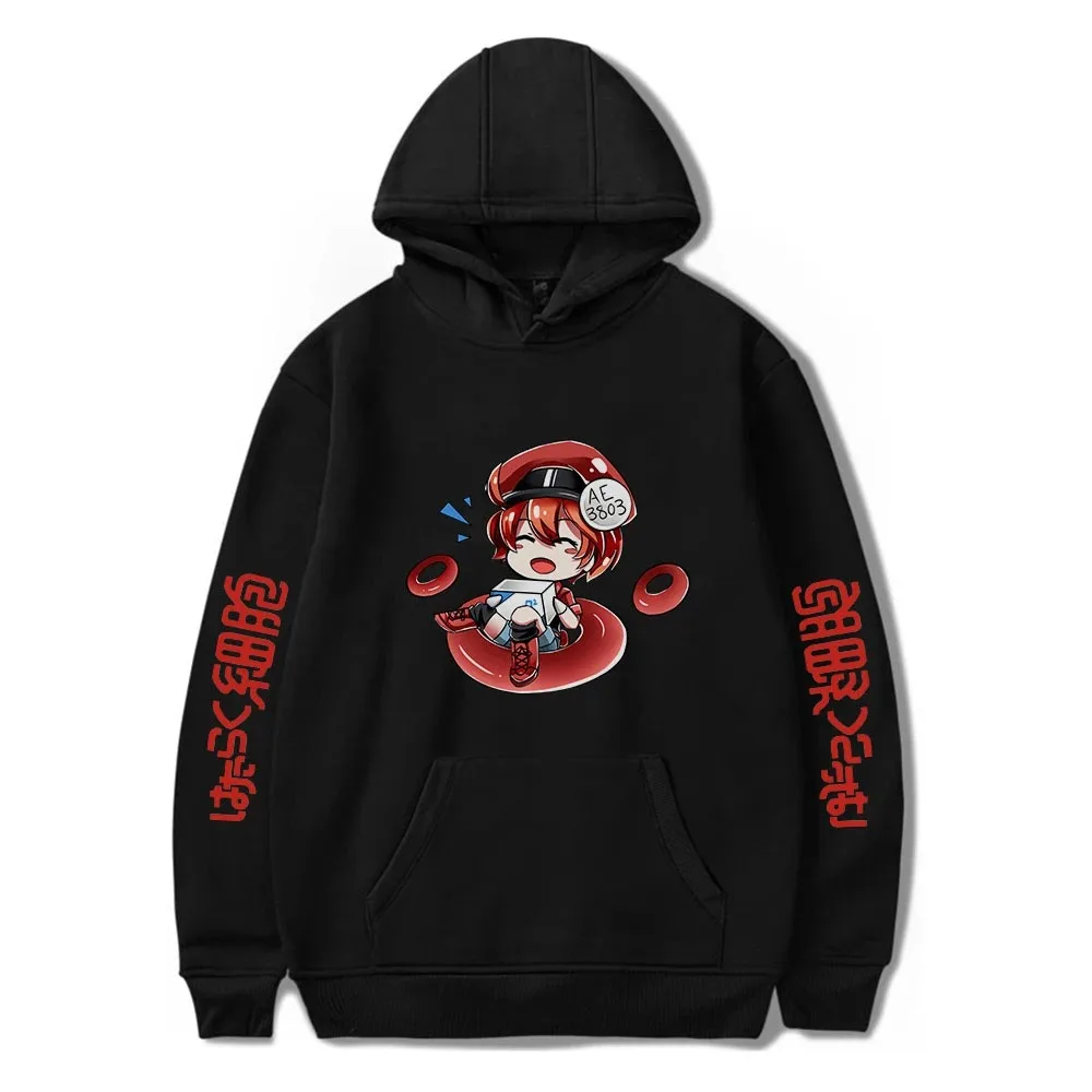 Homens e Mulheres Temporada 2 Células no Trabalho Hoodies, Moletom, Pulôver Casual, Streetwear Agasalho, Pullovers Kawaii,