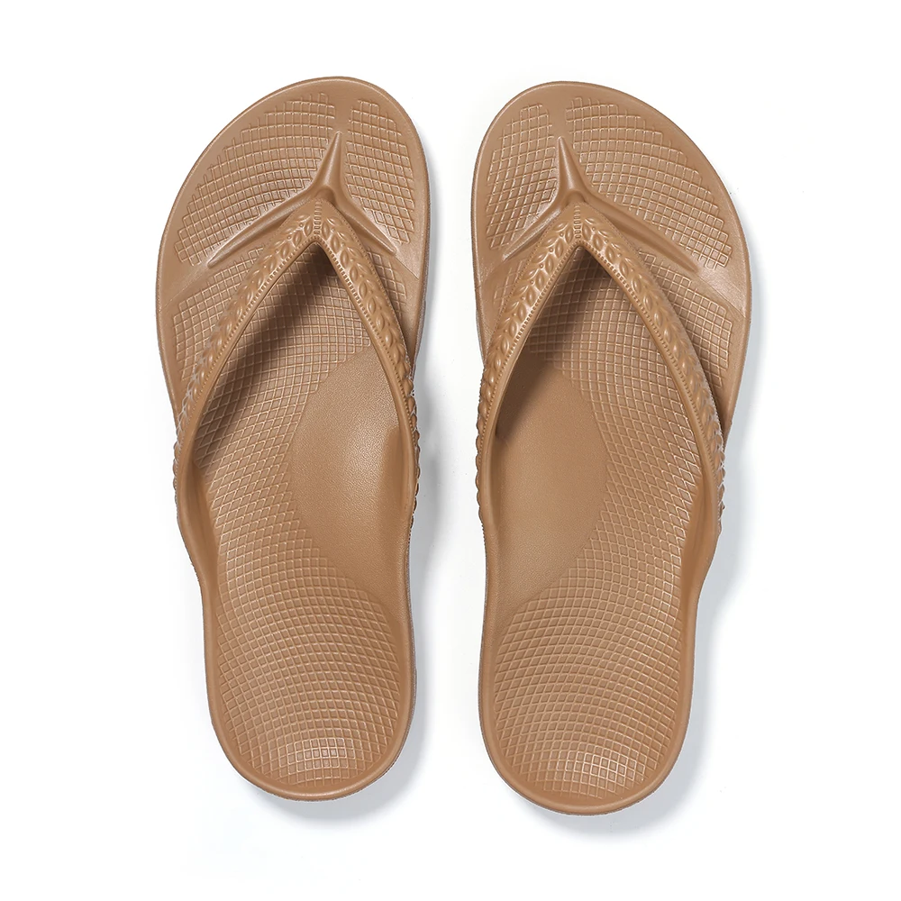 Shevalues Sommer-Damen-Flip-Flops mit Fußgewölbeunterstützung, modische weiche Einlegesohle, EVA-Strandpantoffeln, Haussandalen für Plantarfasziitis – Detail 9