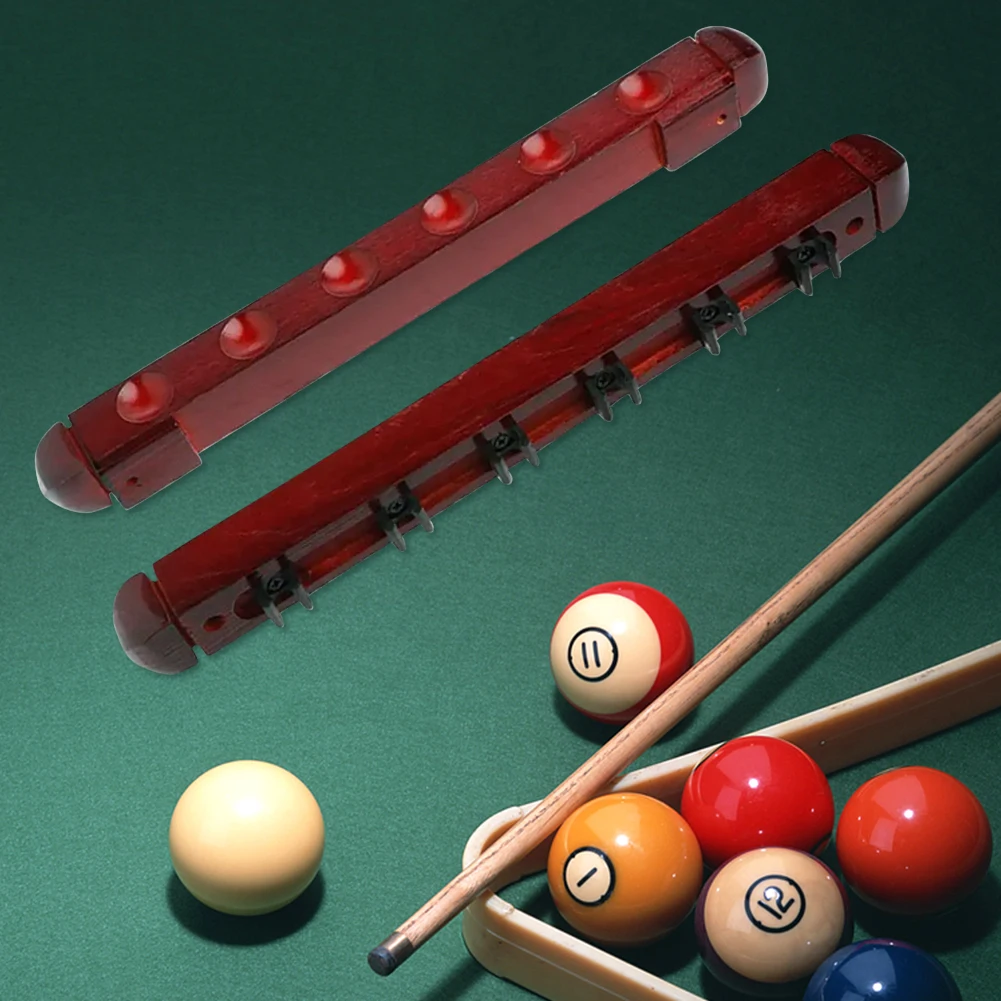 Pool Stick Holder Billiard Cue Holder Solid Wood Pool Cue Organizer Rack Wall Mounted Billiard Rack for Billiards