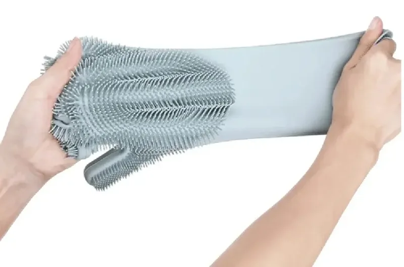 Dishwashing Cleaning Gloves Magic Silicone Rubber Dish Washing Gloves for Household Sponge Scrubber Kitchen Cleaning Tools 6